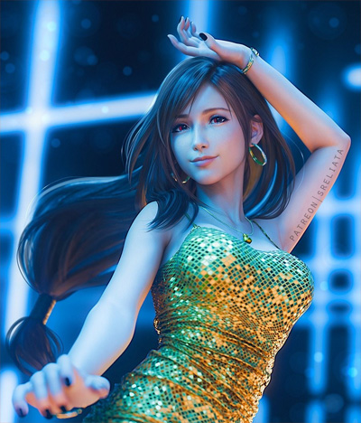 《最終幻想7》蒂法新3D美圖 穿GTA6女主服裝更性感迷人