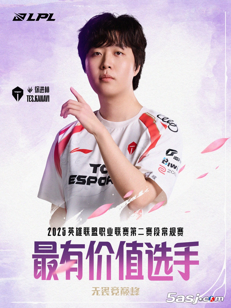 JDG.Kanavi榮膺2025LPL夏季賽第二賽段常規(guī)賽MVP