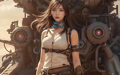 今日美圖：機甲風少女戰(zhàn)士NX7亮相！全息櫻花下的賽博薔薇覺醒