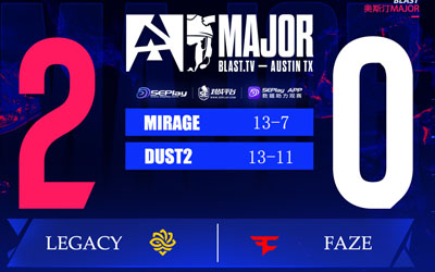 巴西黑馬Legacy 2-0碾壓FaZe 創(chuàng)比賽最大冷門 | 奧斯汀Major戰(zhàn)報