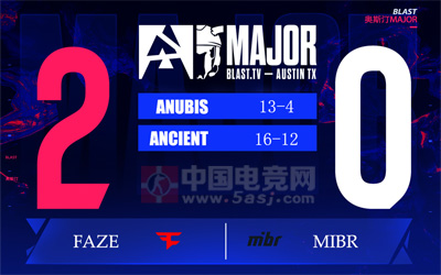 奧斯汀Major第二階段：FaZe 2-0橫掃M(jìn)IBR晉級(jí) s1mple+frozen合砍70殺
