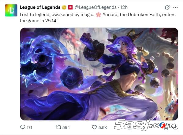 LOL新英雄蕓阿娜原畫曝光：25.14版本魔法覺醒 信仰系法師降臨峽谷